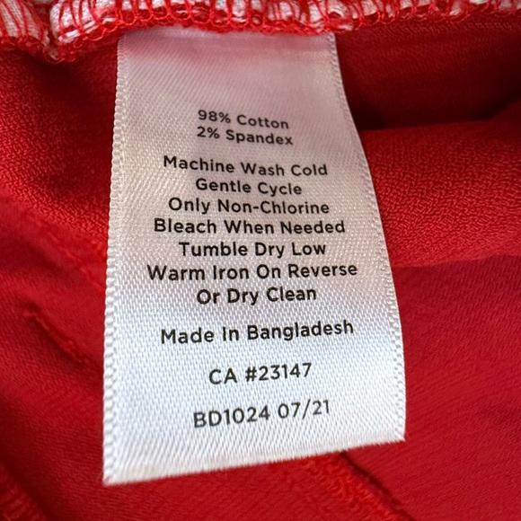 Talbots Red Stretch Corduroy Straight Leg Pants Womens Size 10 - Picture 6 of 10